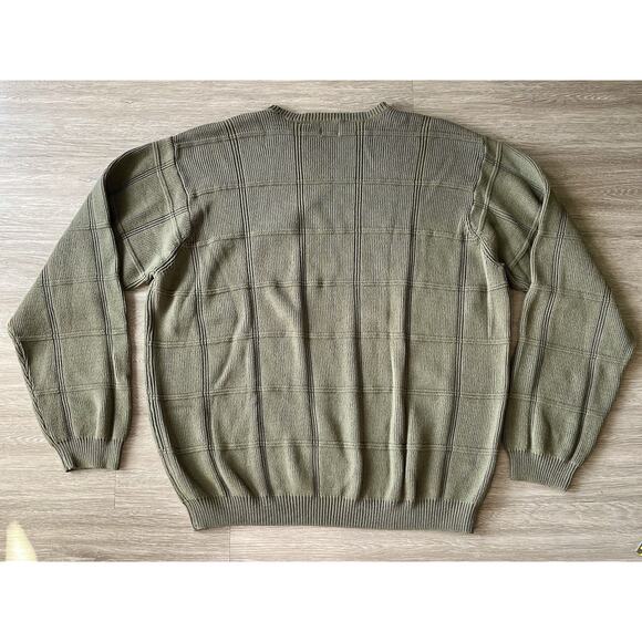 Arrow USA 1851 Men’s Sweater XL Olive Green 100% Cotton Knit Crewneck Pullover - Picture 3 of 7